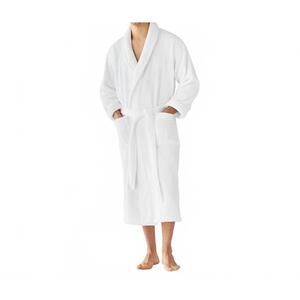 NEW THE COMPANY STORE soft cotton long bath robe in white